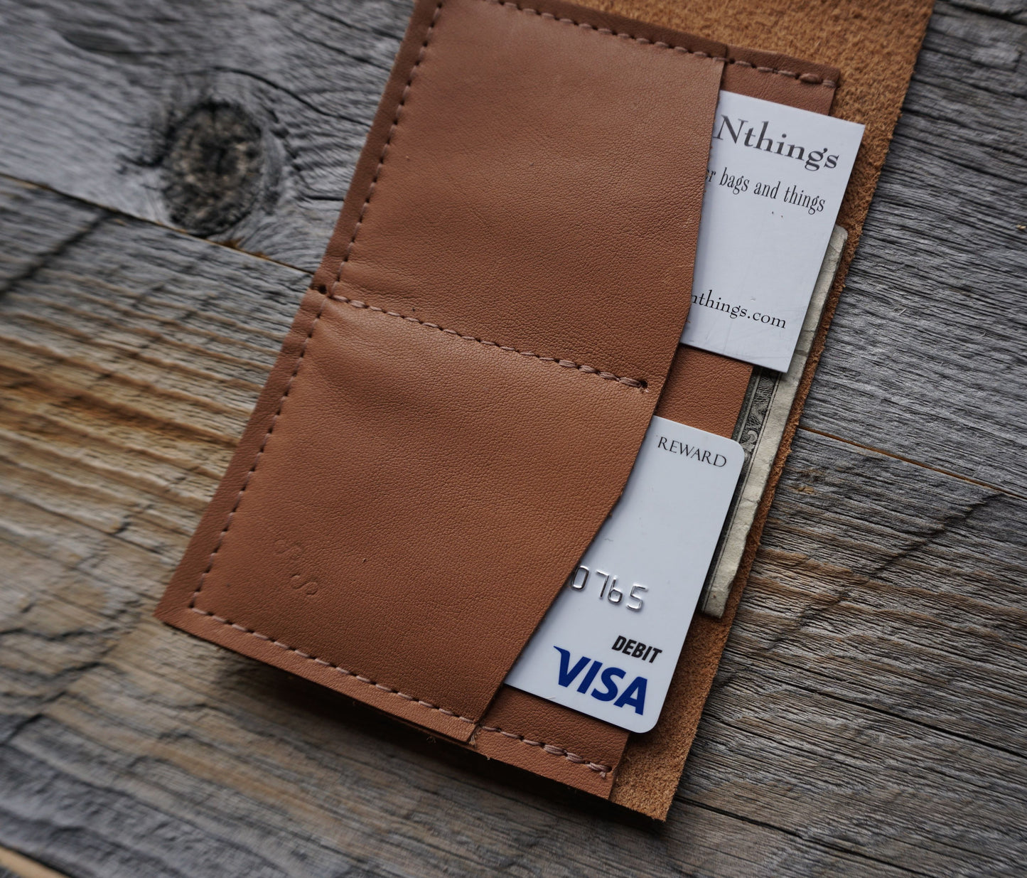 Bi Fold Leather Wallet ~ Credit Card Wallet ~ Snap Closure ~ Gift Wallet