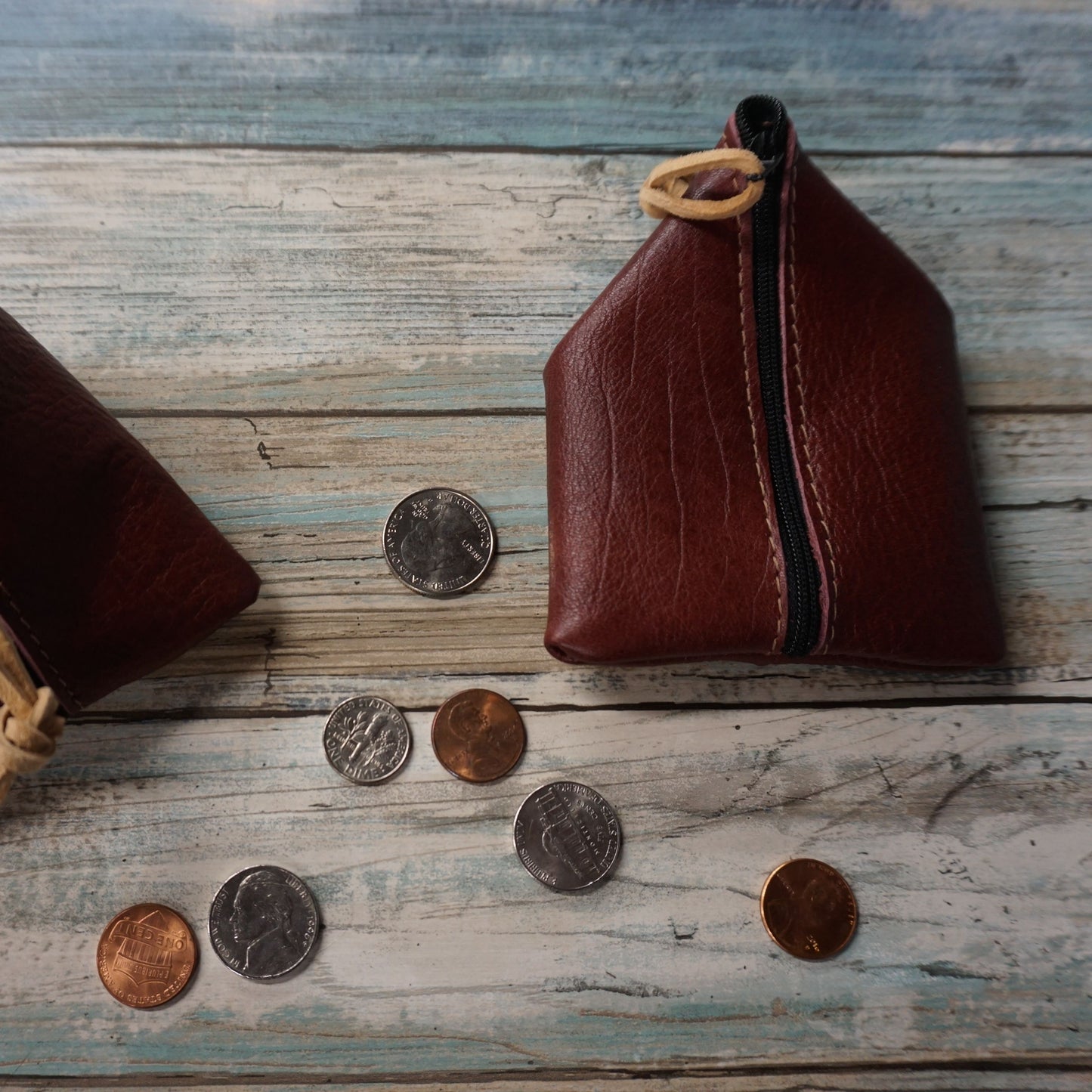 Leather Coin Purse / Leather Zippered Pouch / Money Coin Pouch / Soft Leather Coin Purse / Zip Pouch / Leather Coin Pouch
