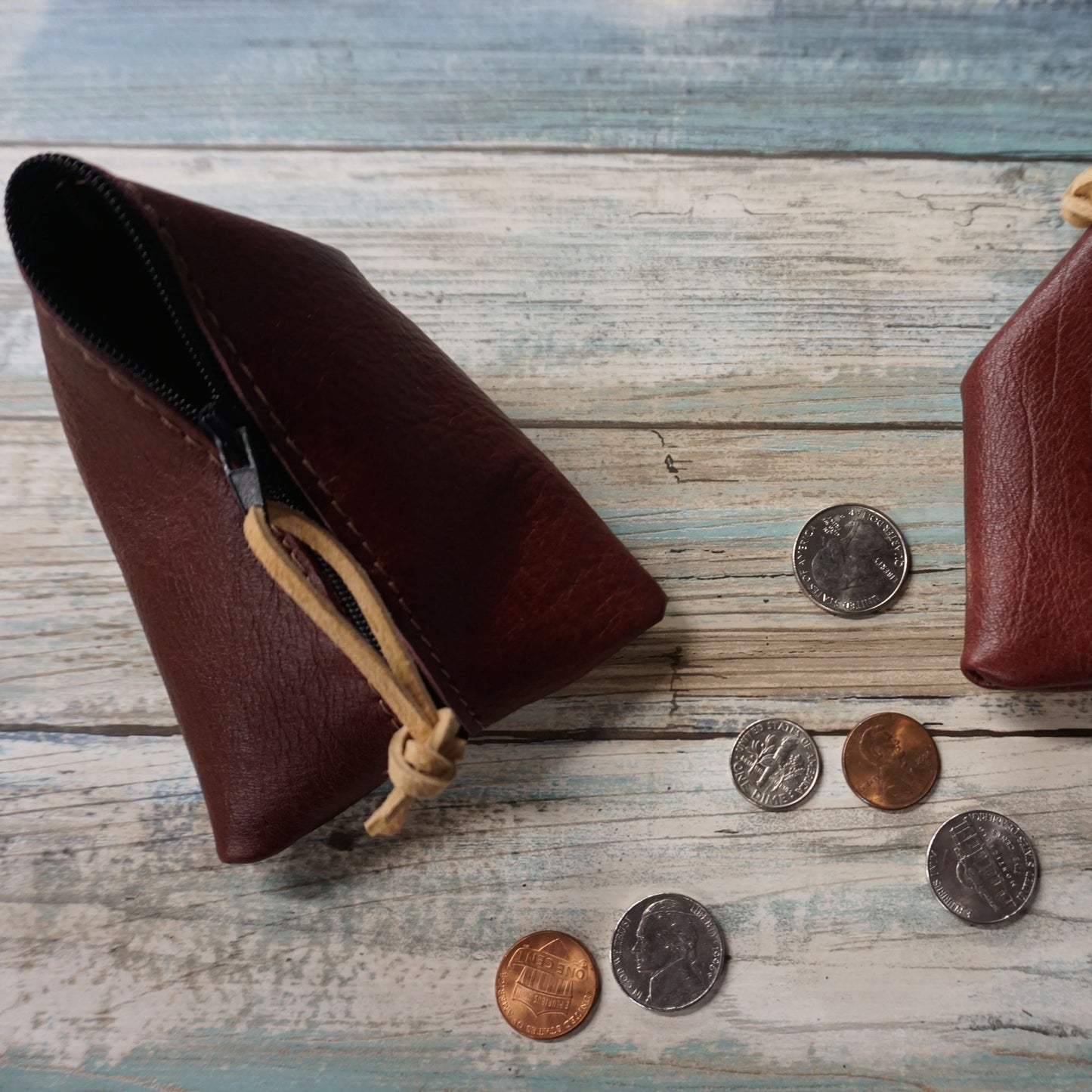 Leather Coin Purse / Leather Zippered Pouch / Money Coin Pouch / Soft Leather Coin Purse / Zip Pouch / Leather Coin Pouch