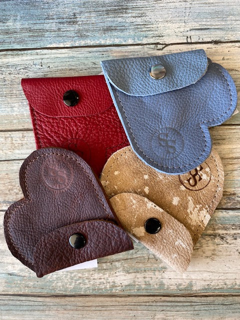 Leather Heart Coin Pouch