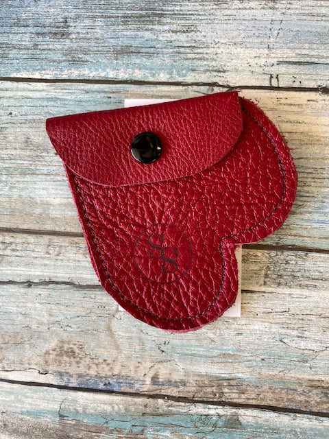 Leather Heart Coin Pouch