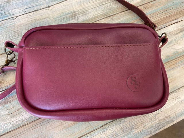Genuine Leather Zippered Crossbody or Fanny Pack, Leather Camera Bag, Leather Bum Bag, Festival Bag