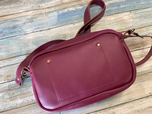 Genuine Leather Zippered Crossbody or Fanny Pack, Leather Camera Bag, Leather Bum Bag, Festival Bag