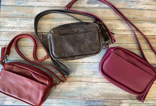Genuine Leather Zippered Crossbody or Fanny Pack, Leather Camera Bag, Leather Bum Bag, Festival Bag